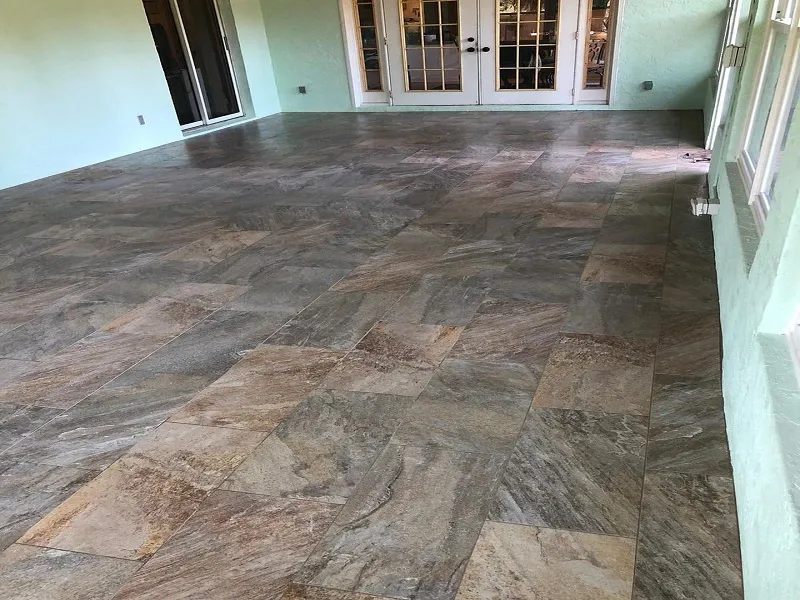 Stone tile floor cleaning
