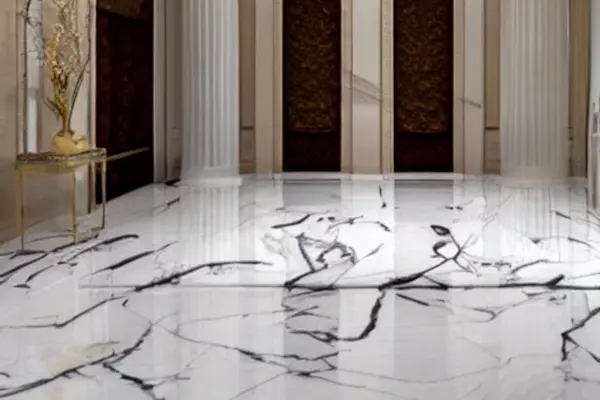 white marble floor
